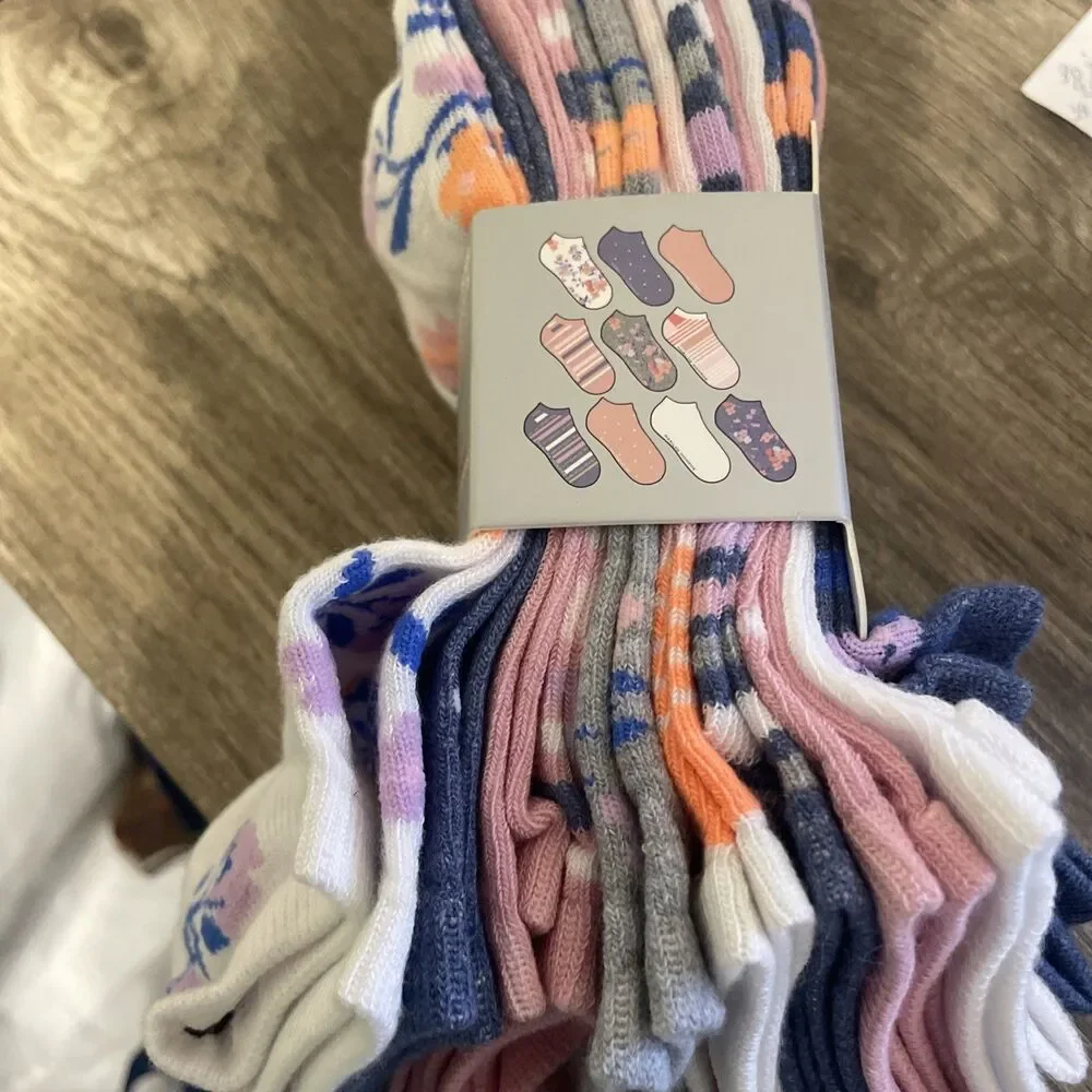 Marilyn Monroe 10 Pairs Womens Low Cut Socks OSFM Multi Color Floral Print
